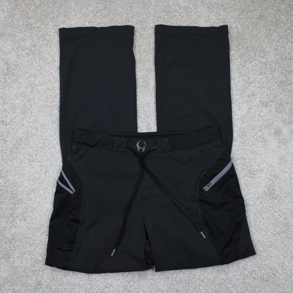Hylete Track Pants Mens Medium Black‎ Performance Nylon Athleisure w/ 32" inseam